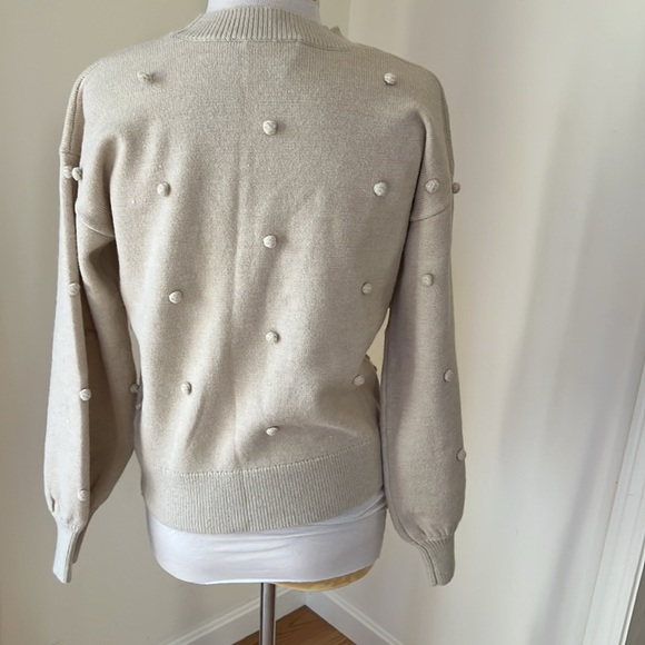 Hyacinth House small oatmeal pom pom melinda sweater - Picture 4 of 10